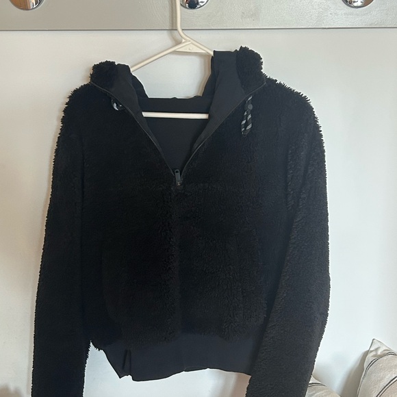 lululemon athletica Jackets & Blazers - lululemon athletica Black Teddy Fleece Hoodie Jacket